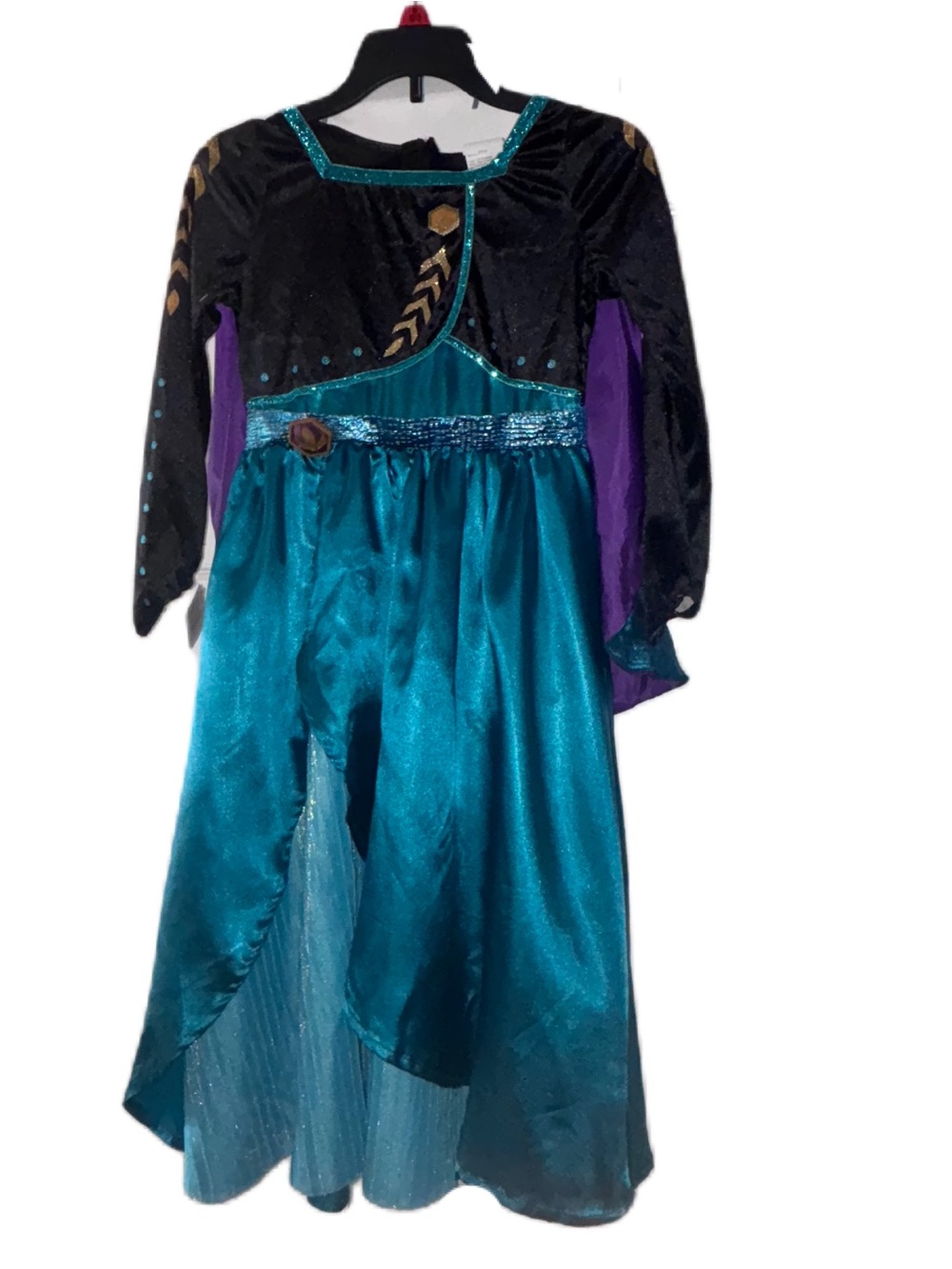 Disney's Queen Anna Frozen in Teal, Black & Purple Princess Dress Up Girls S - Picture 3 of 14
